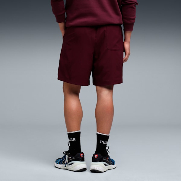 BMW M Motorsport Men's 7" Woven Shorts, Ruby Shimmer, extralarge-IND